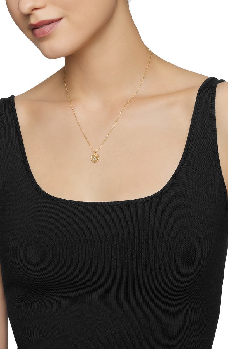 David Yurman Cable Collectibles Diamond Initial Pendant Necklace, Alternate, color, A