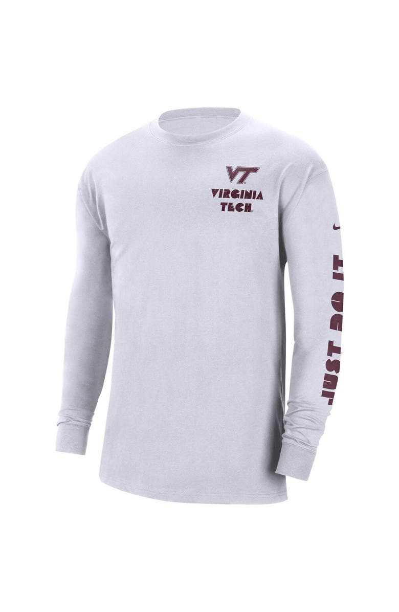 Nike Men's Nike White Virginia Tech Hokies Heritage Max 90 Long Sleeve T-Shirt, Alternate, color, 
