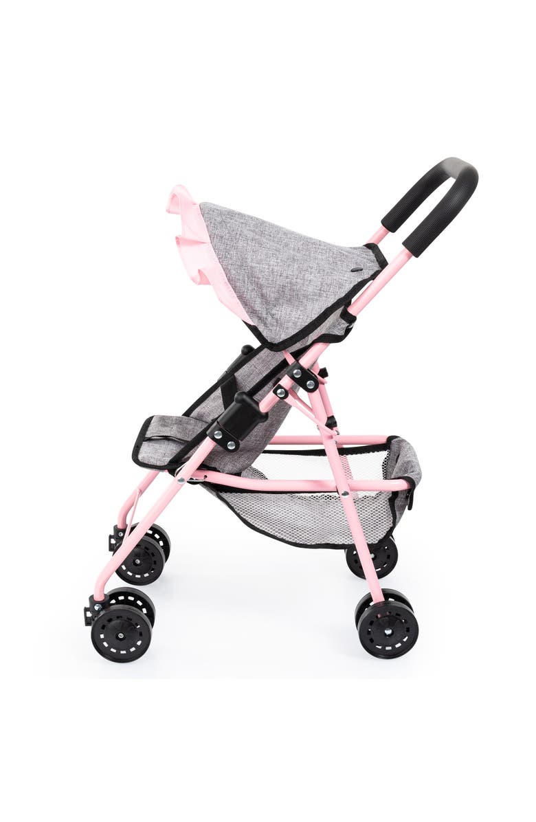 Bayer Design Doll Buggy Stroller W/ Sun Canopy, Grey, Pink, Butterfly, Alternate, color,