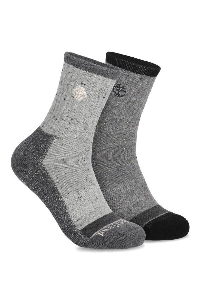 2-Pack Marled High Quarter Socks, Main, color, LIGHT GREY HEATHER