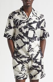 AMIRI Floral Silk Bowling Shirt