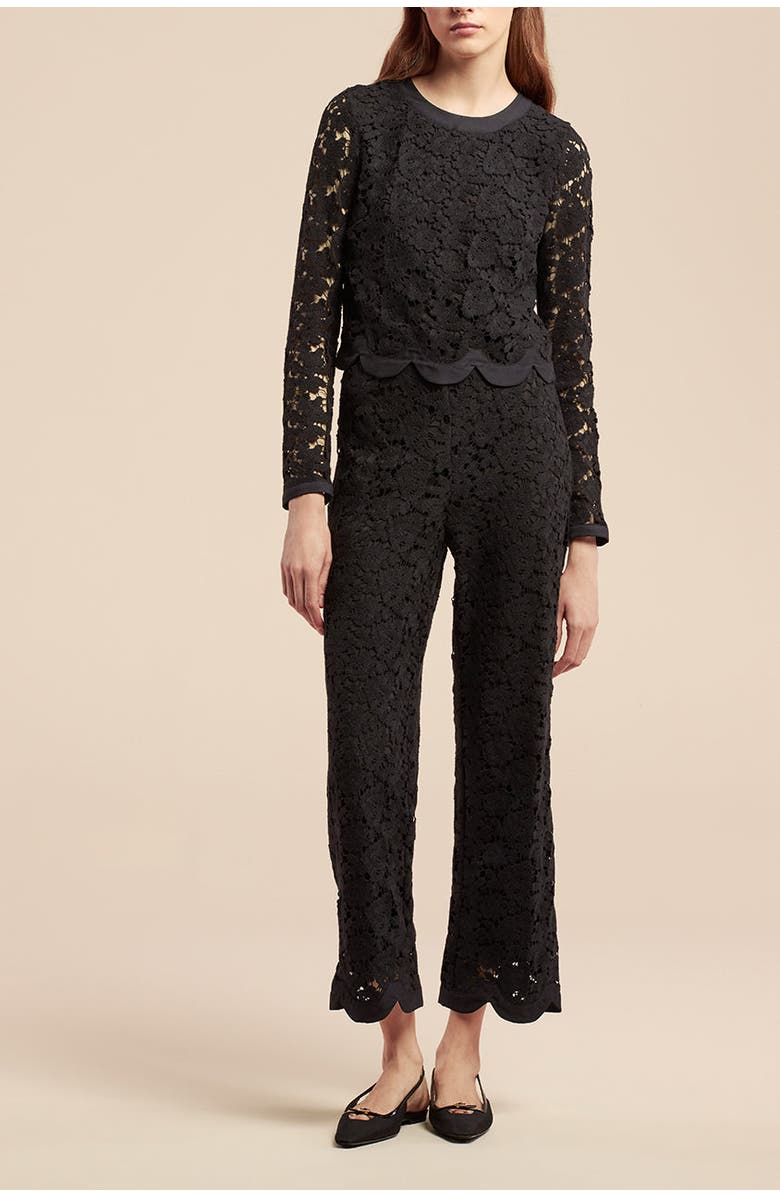 Rebecca Taylor Lace Bow Top, Alternate, color, 