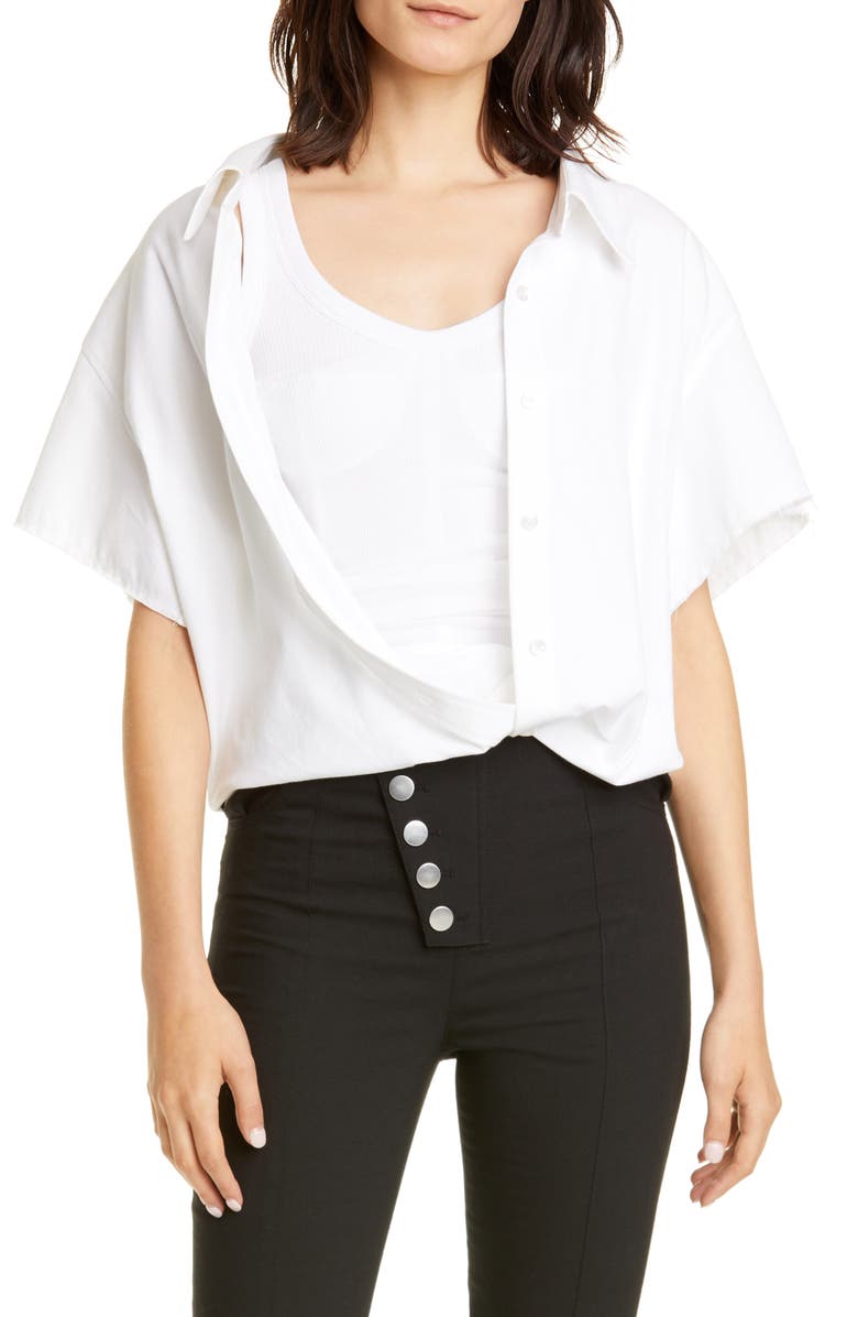 Alexander Wang Tucked Hem Shirt, Main, color, 
