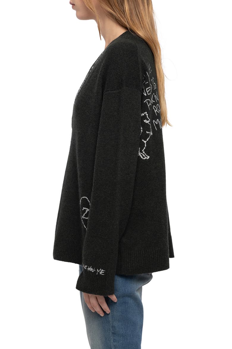 Mikyz Cashmere V-Neck Sweater, Alternate, color, GLOOM