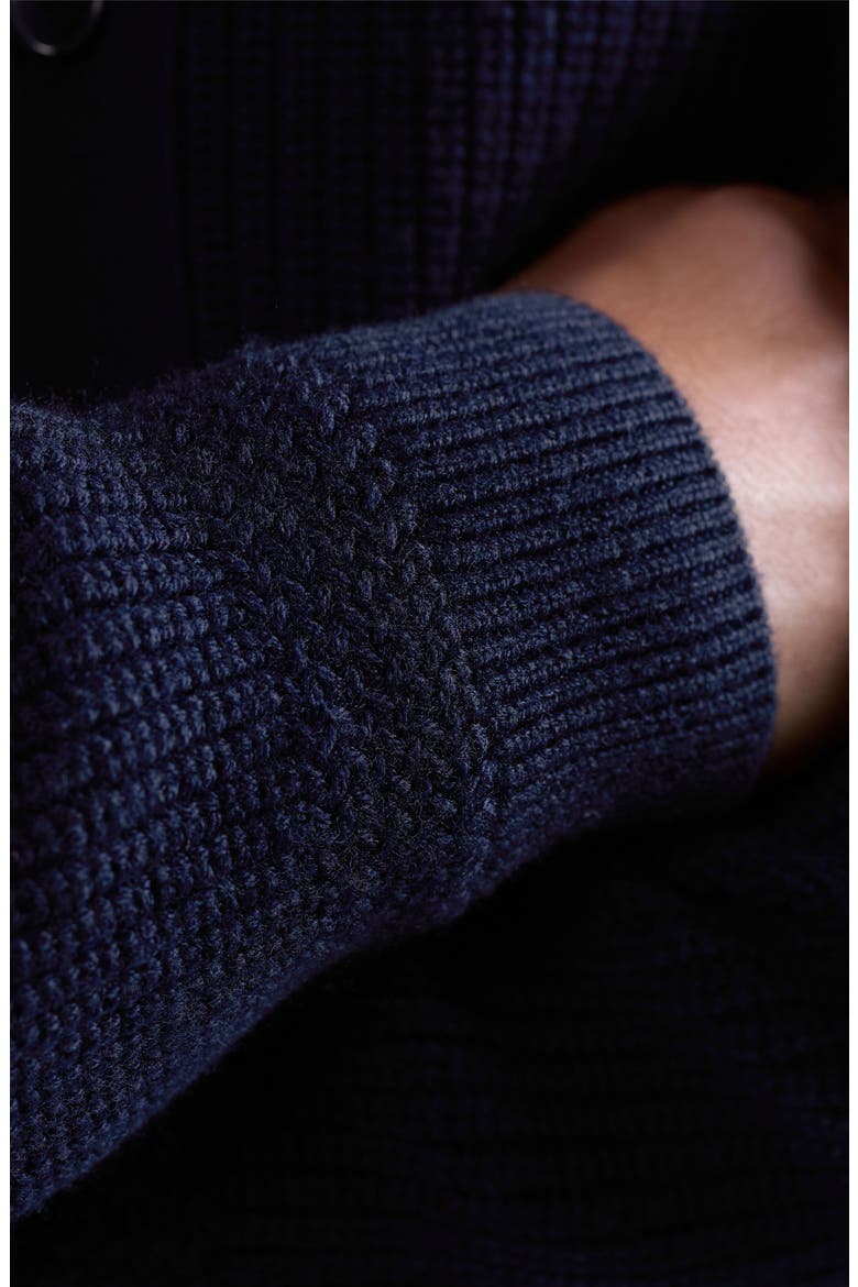 Rib Merino Wool Cardigan, Alternate, color, NAVY