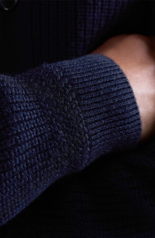 Bugatchi Rib Merino Wool Cardigan In Blue