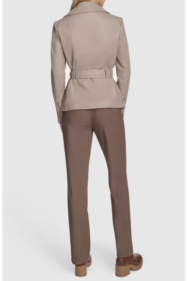 Violet Leather Trench Jacket, Alternate, color, OYSTER