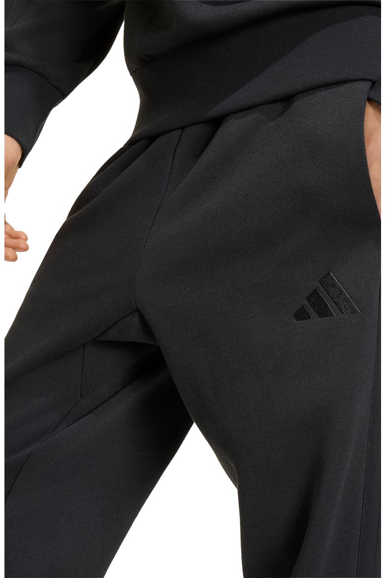 Essentials 3-Stripes Fleece Joggers, Alternate, color, BLACK/ BLACK