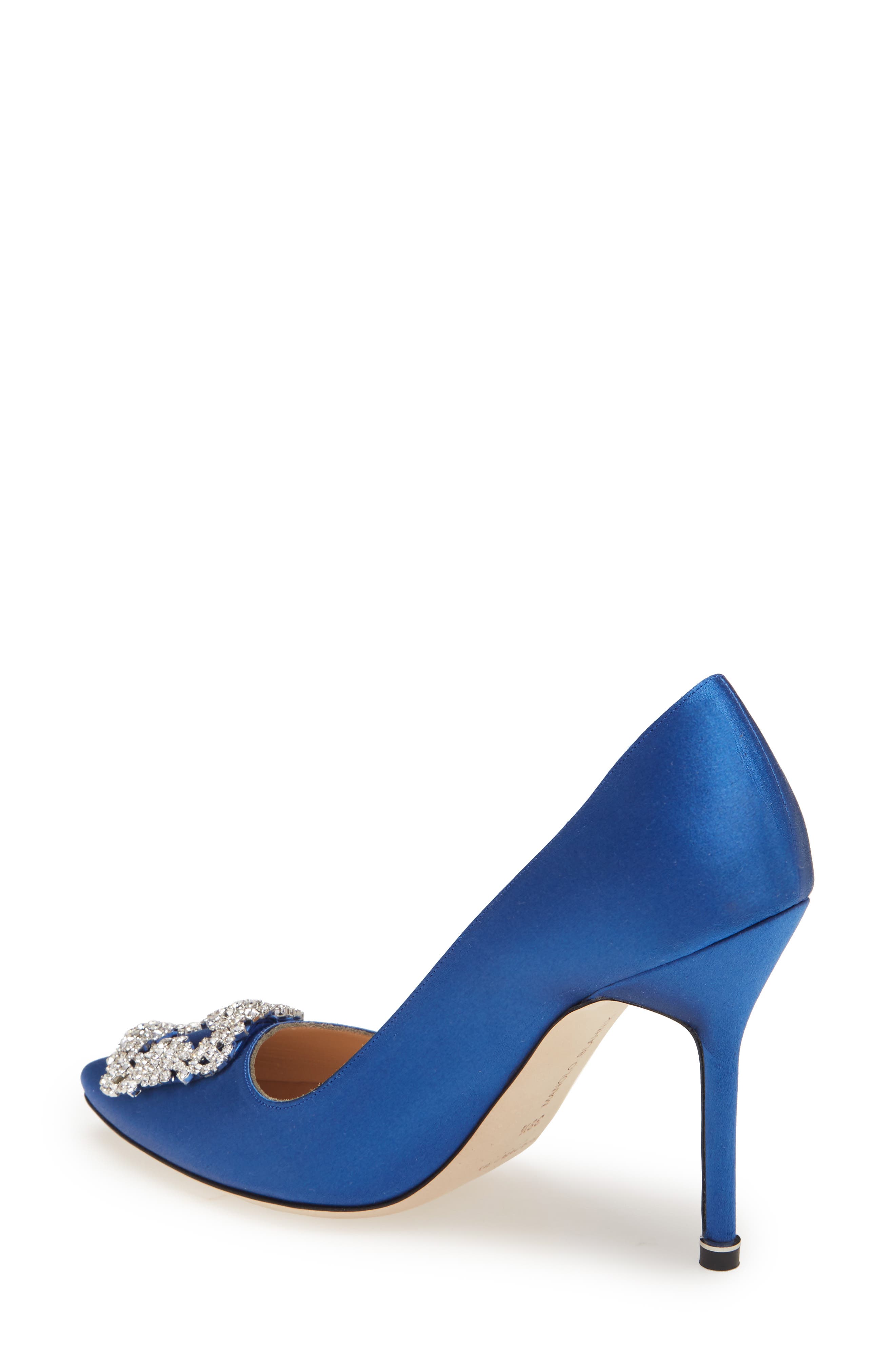 Hangisi Pointed Toe Pump, Alternate, color, BLUE SATIN/ CLEAR