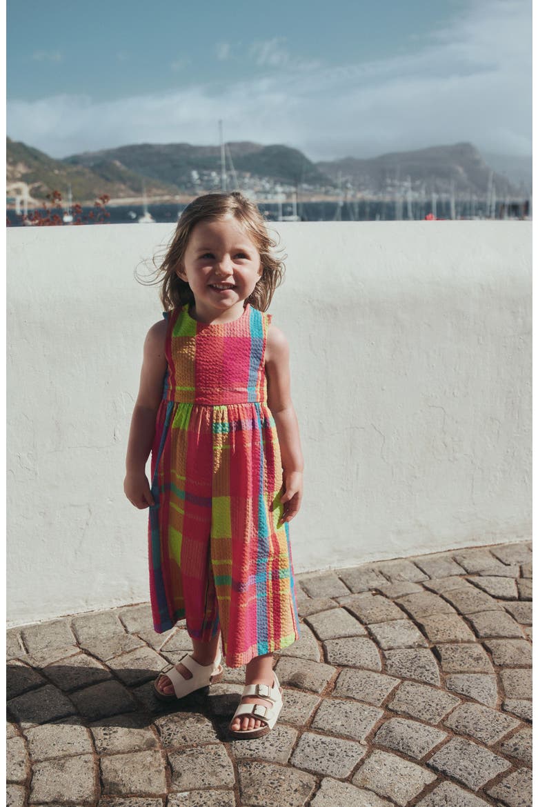 Kids' Rainbow Check Jumpsuit, Alternate, color, PLAID ORANGE MULTI