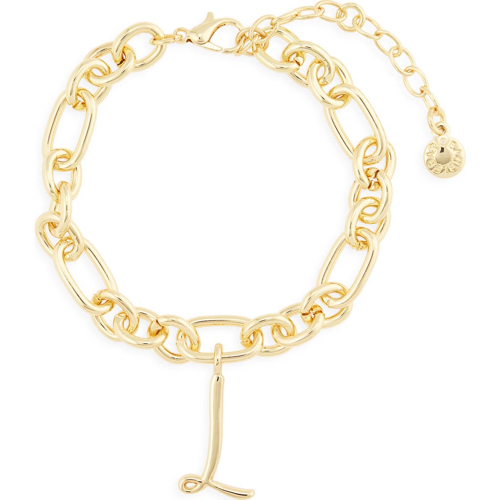 Baublebar Initial Charm Chain Braclet In Gold