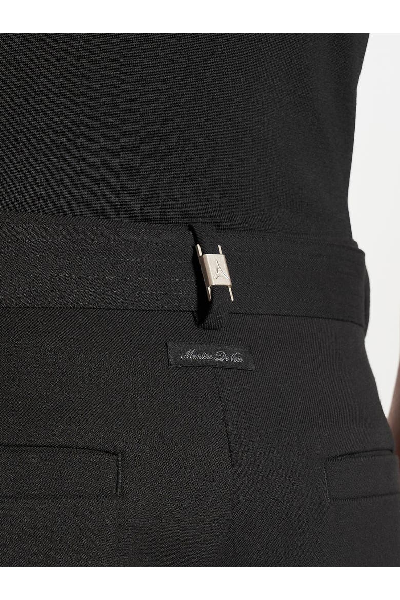 Loic Wide Leg Tailored Trousers With Belt, Alternate, color, Black