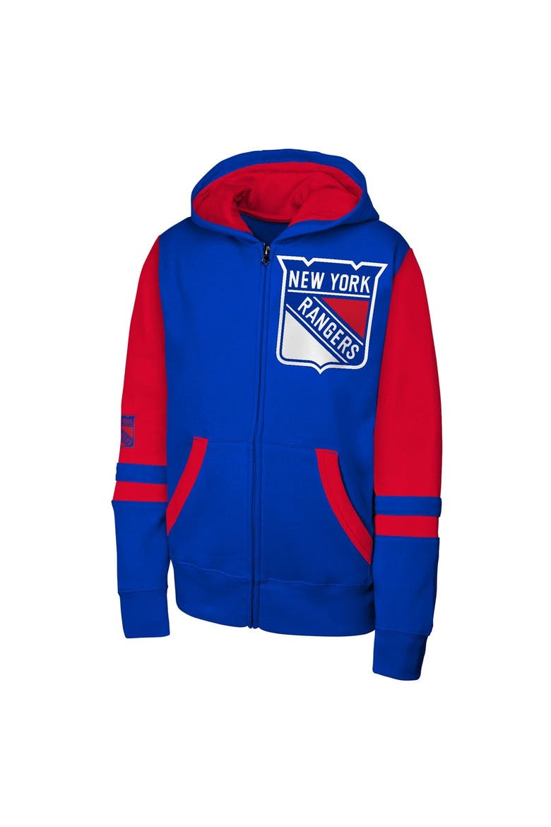 Youth Blue New York Rangers Face Off Full-Zip Hoodie, Alternate, color, Blue