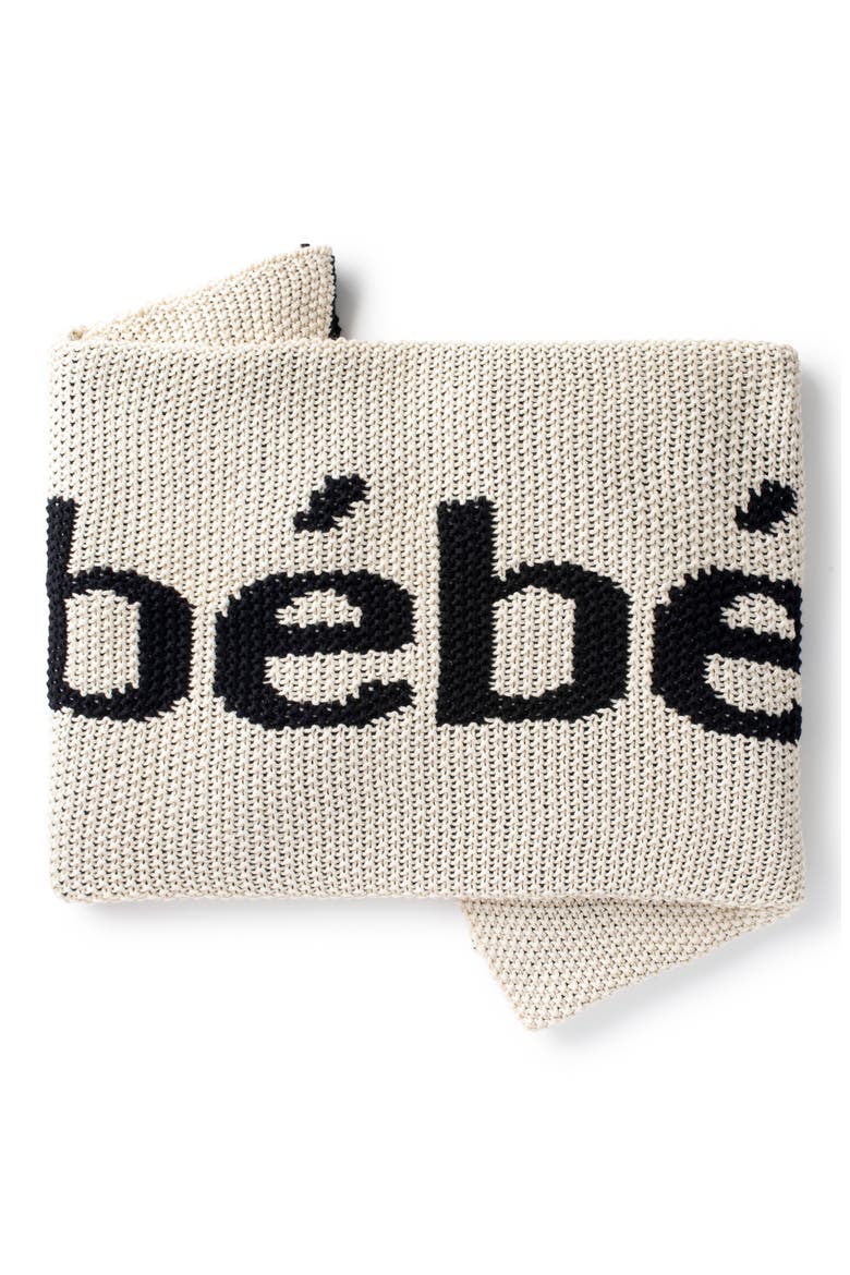 Bébé Cotton Blanket, Alternate, color, IVORY/ BLACK