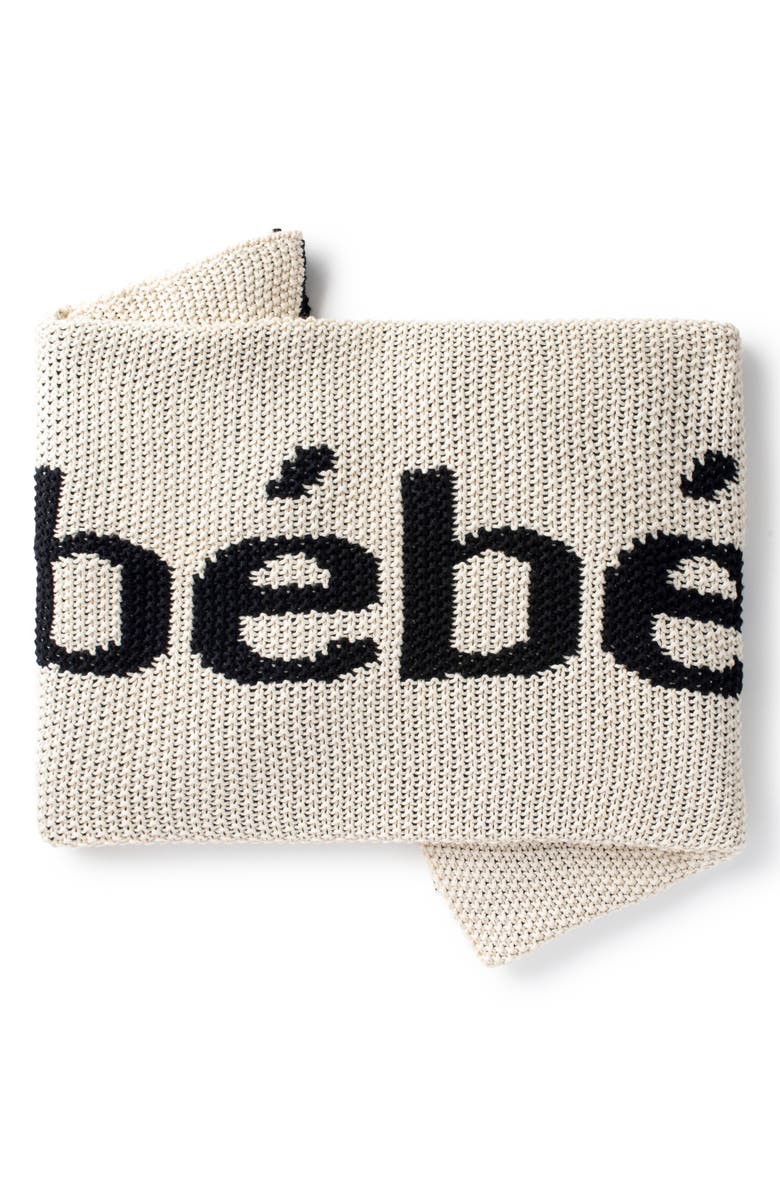 Domani Home Bébé Cotton Blanket, Alternate, color, Ivory/ Black