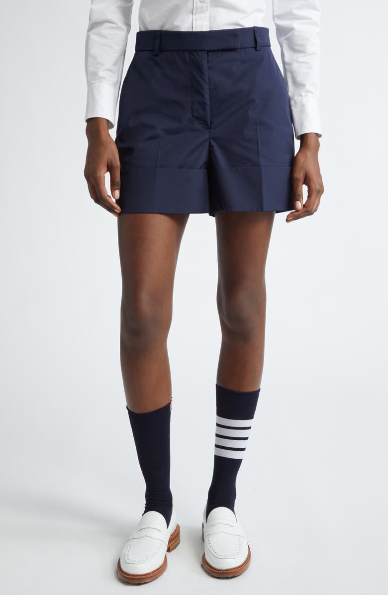Thom Browne Fit 2 Sack Cuff Hem Wool & Cashmere Shorts, Main, color, Navy