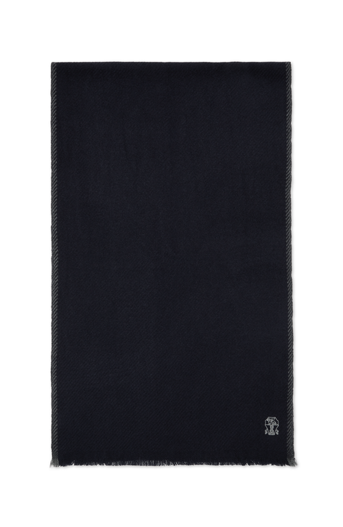 Brunello Cucinelli Cashmere Scarf In Marine Blue