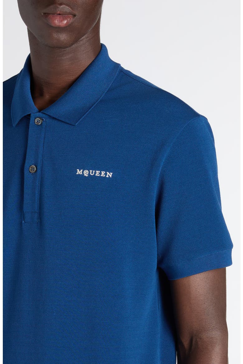 Embroidered Logo Cotton Piqué Polo, Alternate, color, ROYAL BLUE