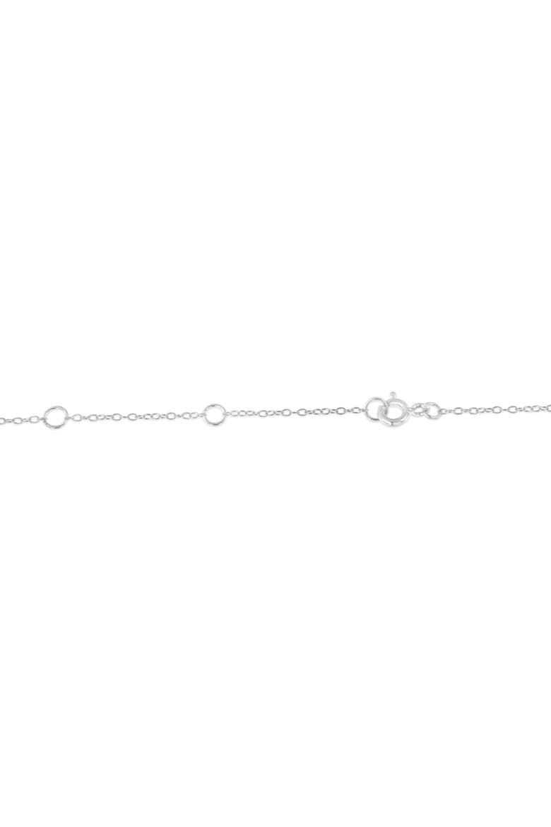 Silver Treated Blue Color Diamond Station Necklace, Alternate, color, White