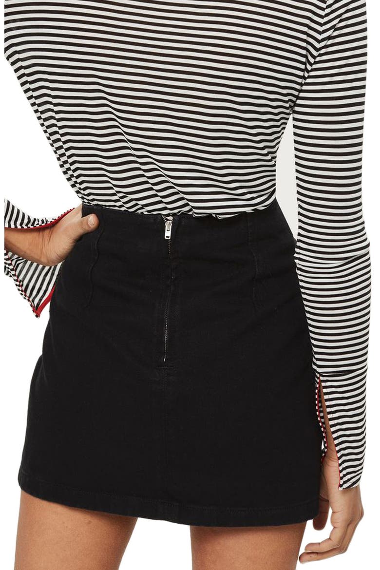 Floral Embroidered A-Line Skirt, Alternate, color, BLACK MULTI