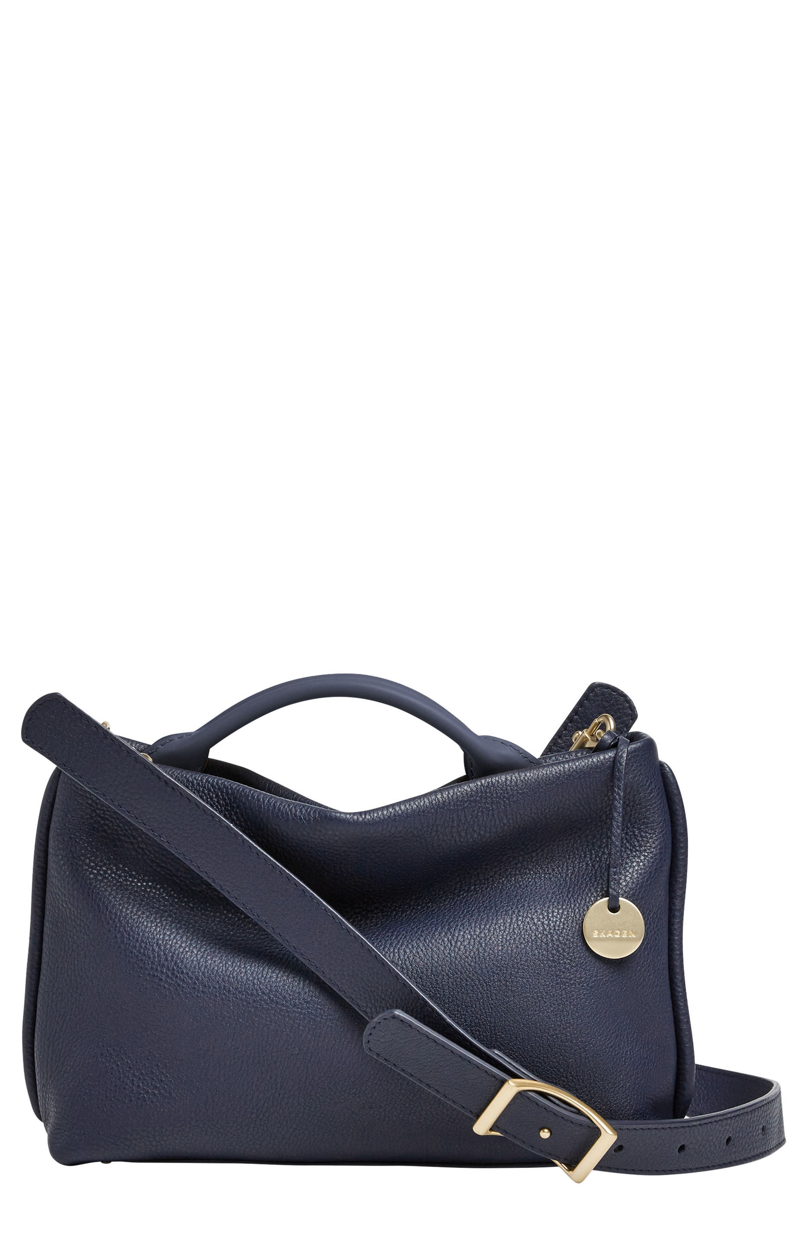 Skagen Mikkeline Mini Leather Satchel, Main, color, 