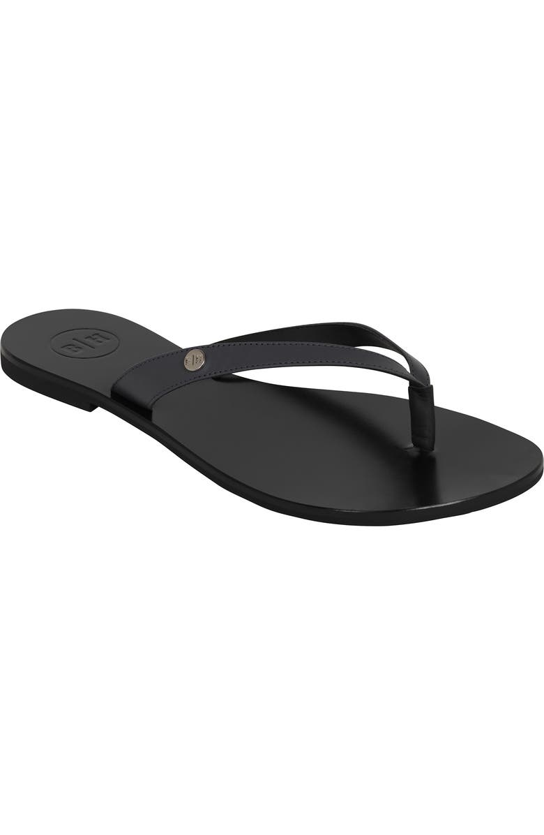 BELLA HA Italian Leather Handmade Flip Flop, Main, color, Blackened Pearl