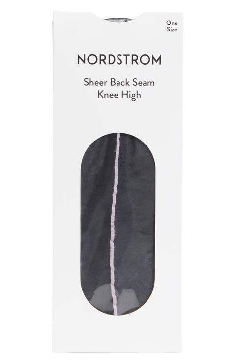 Semisheer Back Seam Knee High Socks