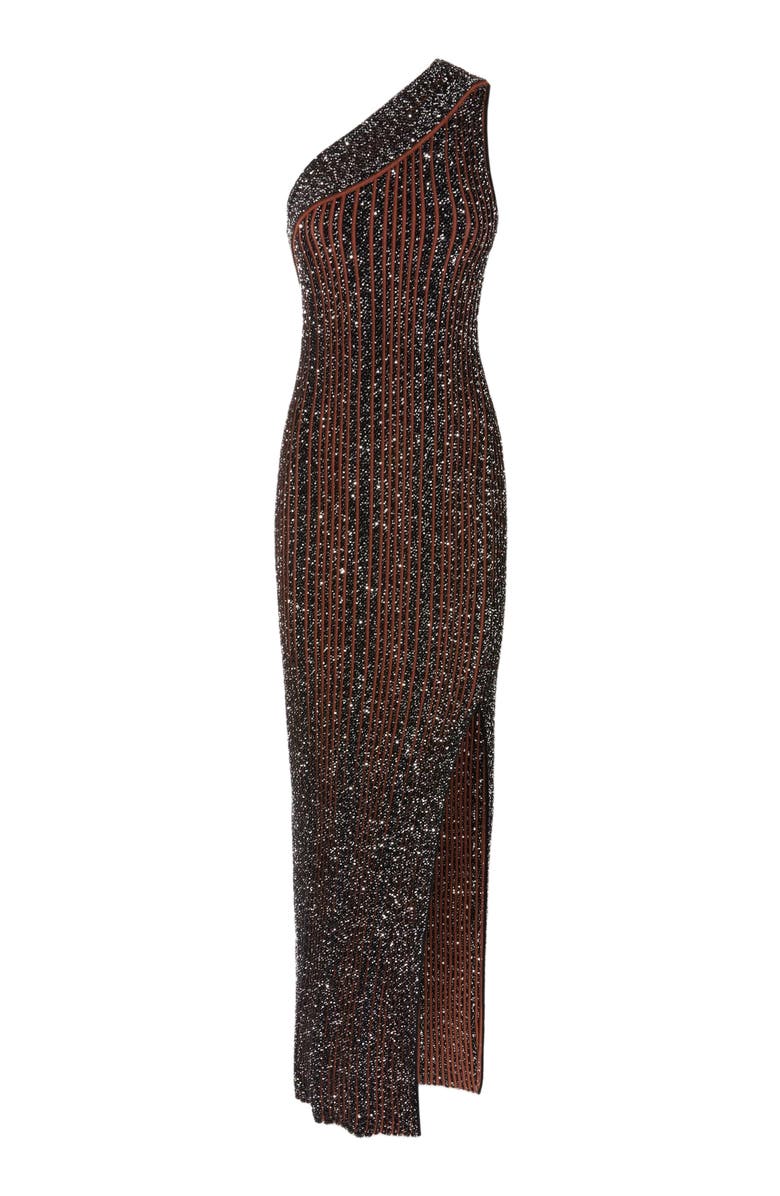 Missoni Long One-shoulder Ribbed Dress With Sequins And Slit, Alternate, color,