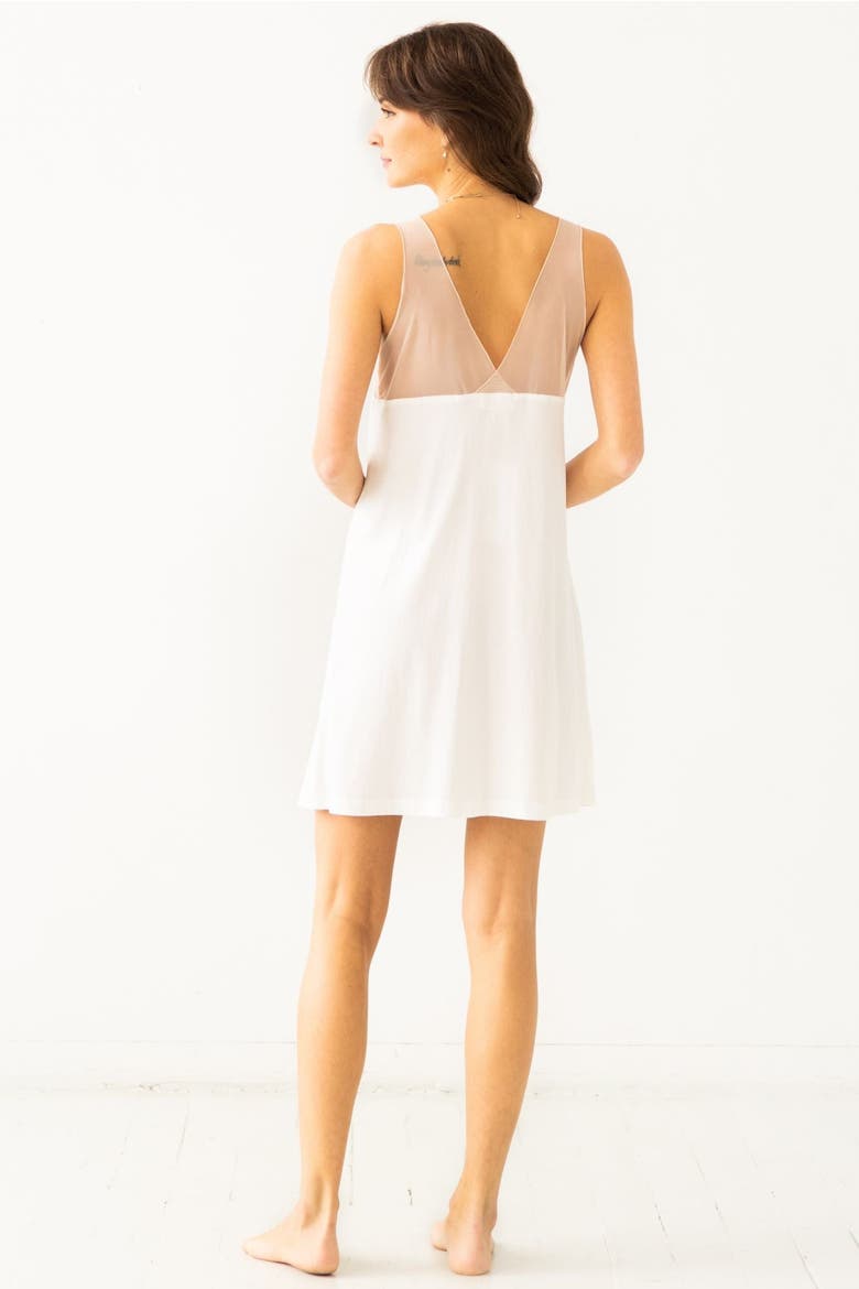 Riviera Illusion Mesh Nightie, Alternate, color, White