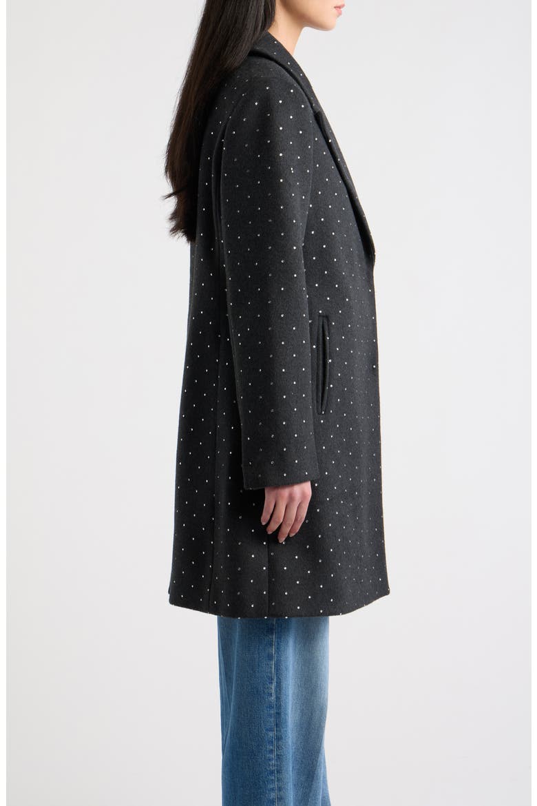 Sparkle Reefer Coat, Alternate, color, CHARCOAL