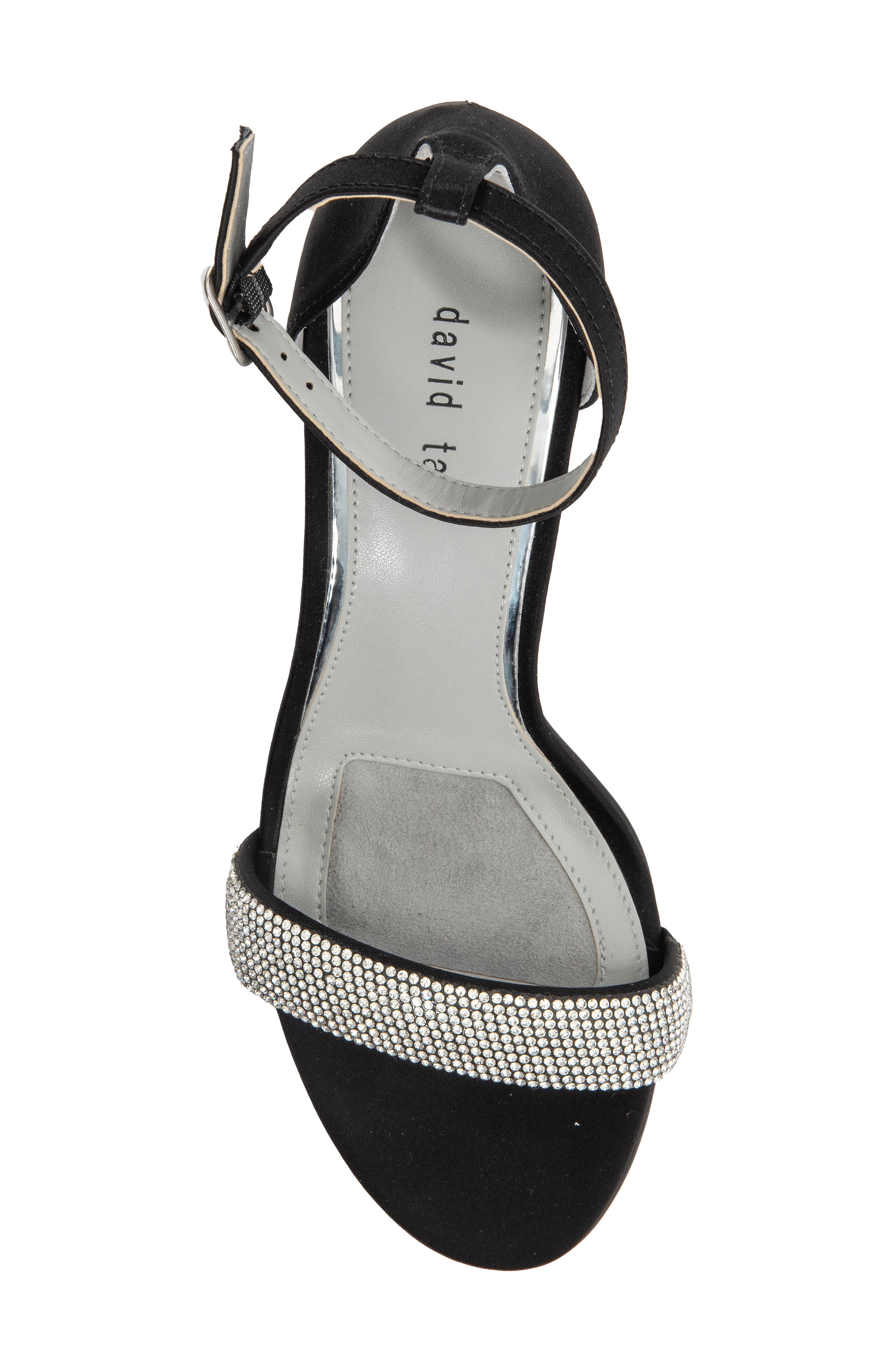 David Tate Icon Evening Sandal, Alternate, color, Black Satin