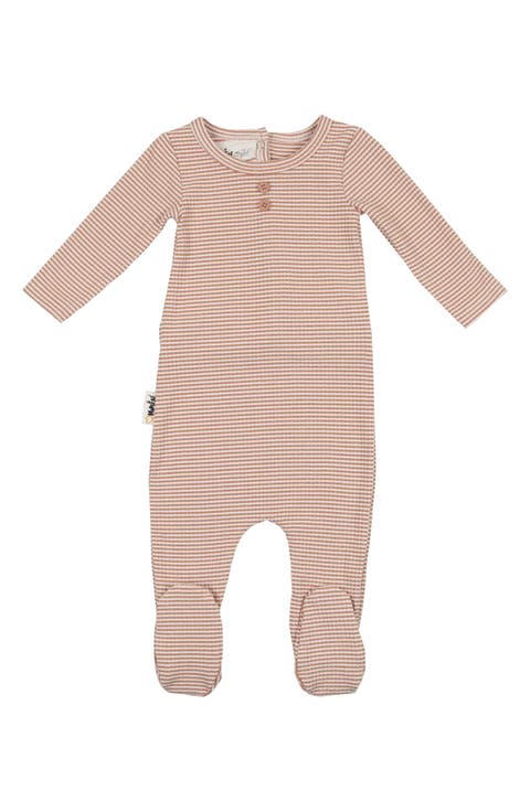 Button Stripe Footie (Baby)