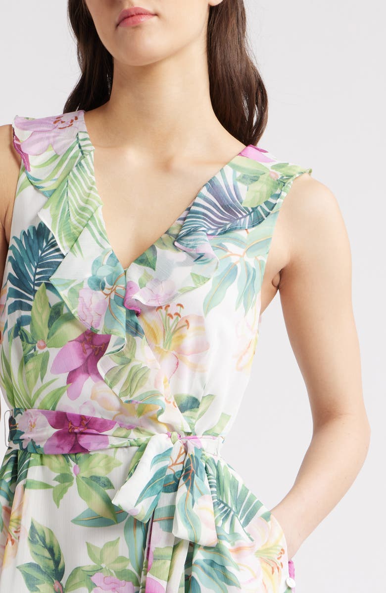 Tommy Bahama Tropical Bliss Tie Waist Faux Wrap Maxi Dress, Alternate, color, White