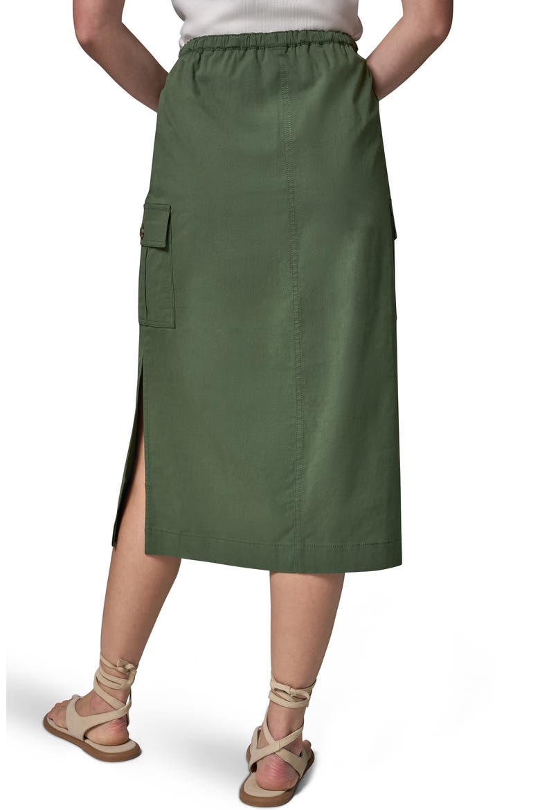 Tie Waist Cargo Midi Skirt, Alternate, color, VERDE