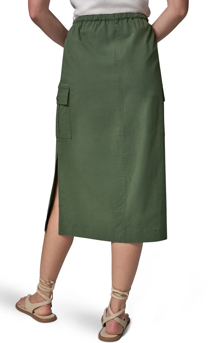 Donna Karan New York Tie Waist Cargo Midi Skirt, Alternate, color, Verde