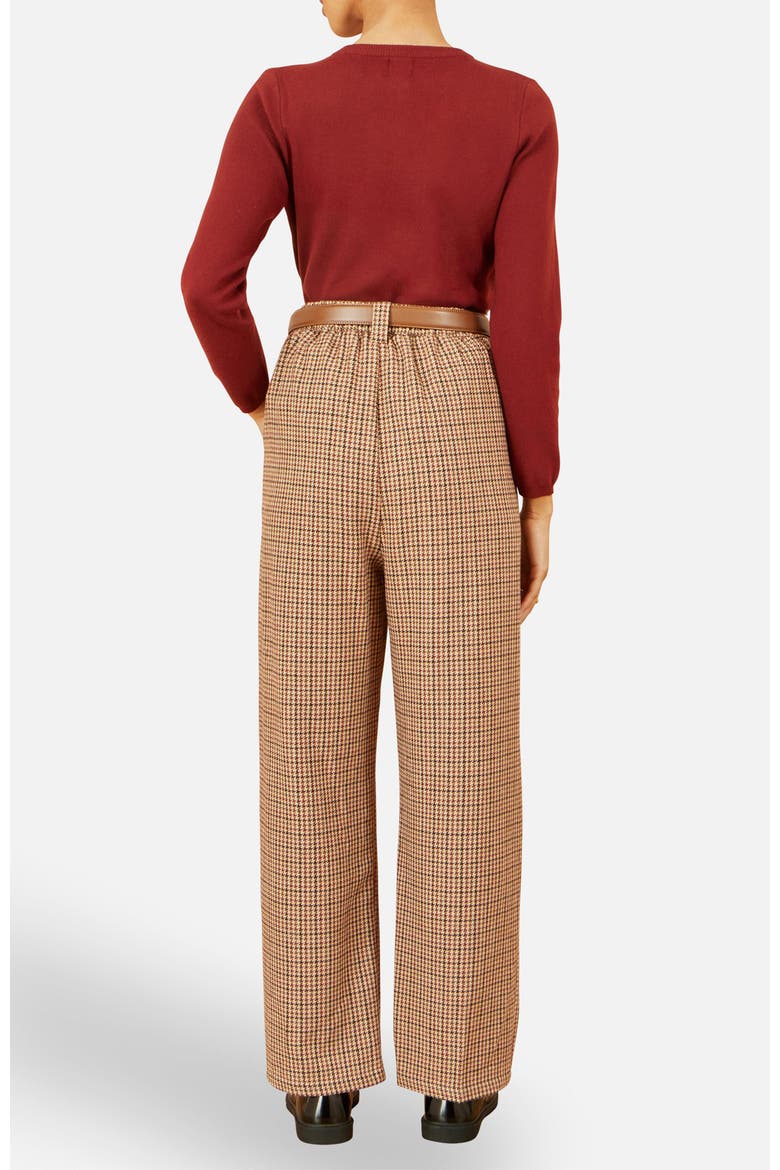 Check Wide Leg Pants, Alternate, color, Brown