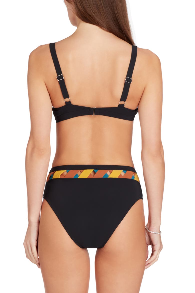 Martinique High Waist Bikini Bottom, Alternate, color, Black