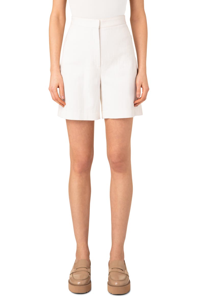 Akris punto Filia Denim Bermuda Shorts, Main, color, Denim-Cream