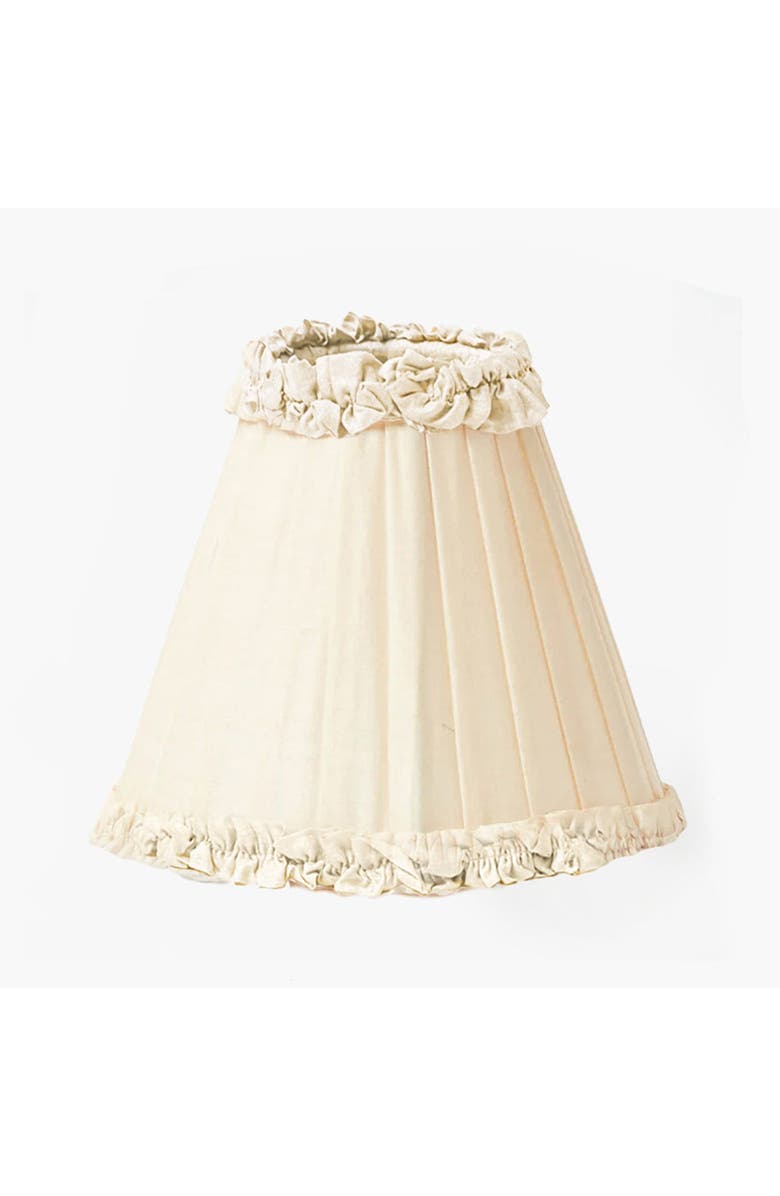 Mrs. Alice Cream Frilled Silk Lampshade, Main, color, Cream
