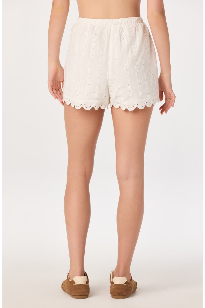 Leah Cotton Eyelet Drawstring Shorts, Alternate, color, WHITE