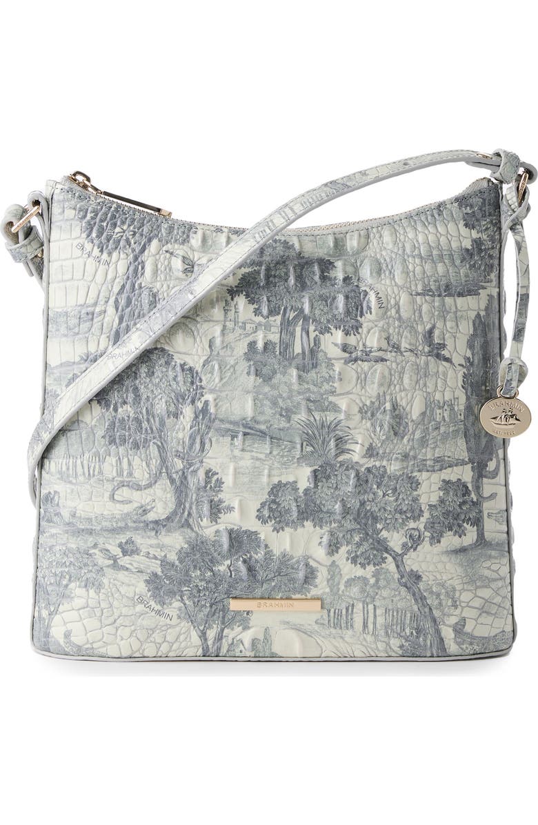Brahmin Katie Croc Embossed Leather Crossbody Bag, Main, color, Mindful Garden