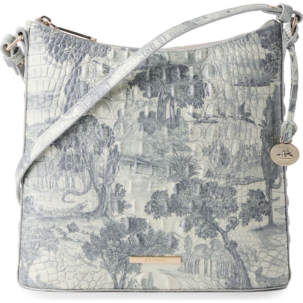 Brahmin Katie Croc Embossed Leather Crossbody Bag In Green