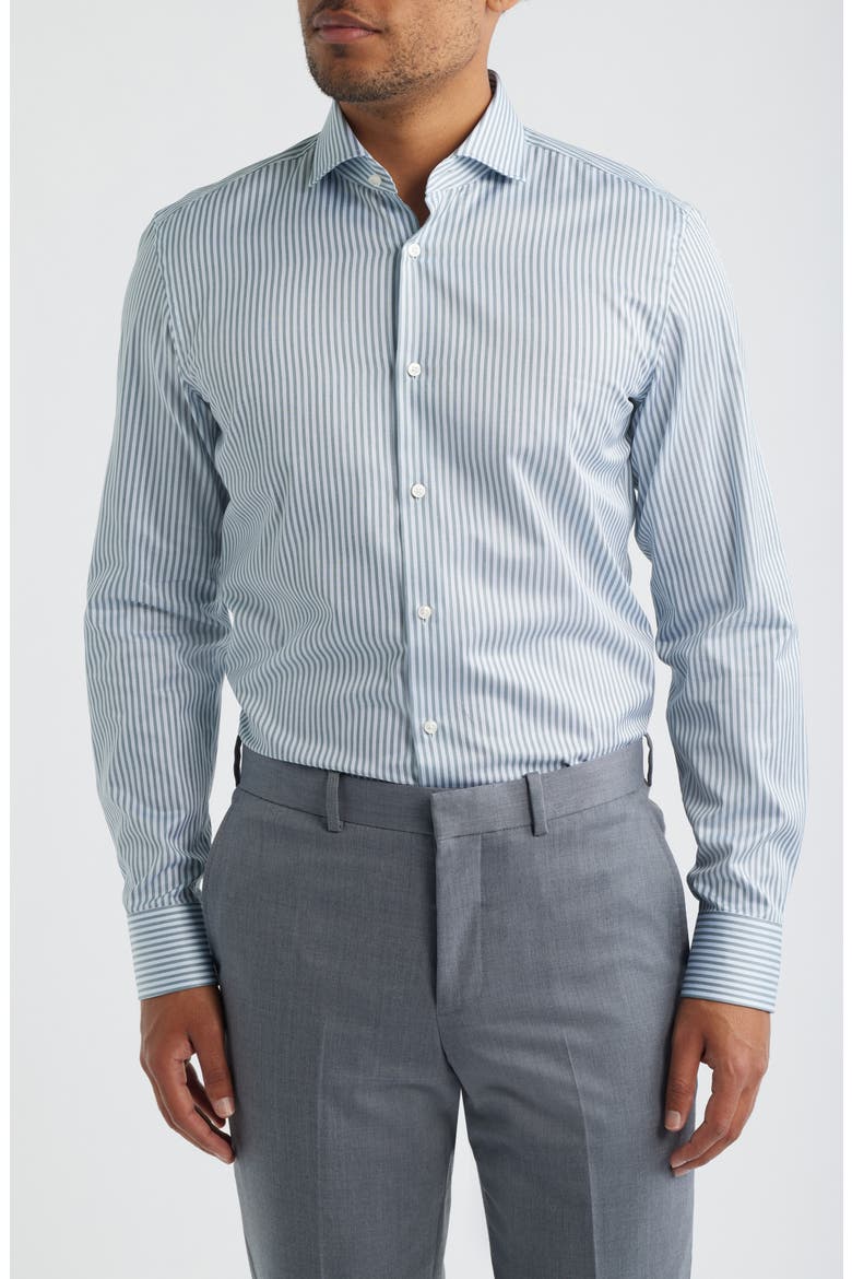 Hank Kent Slim Fit Cotton Dress Shirt, Main, color, OPEN GRN