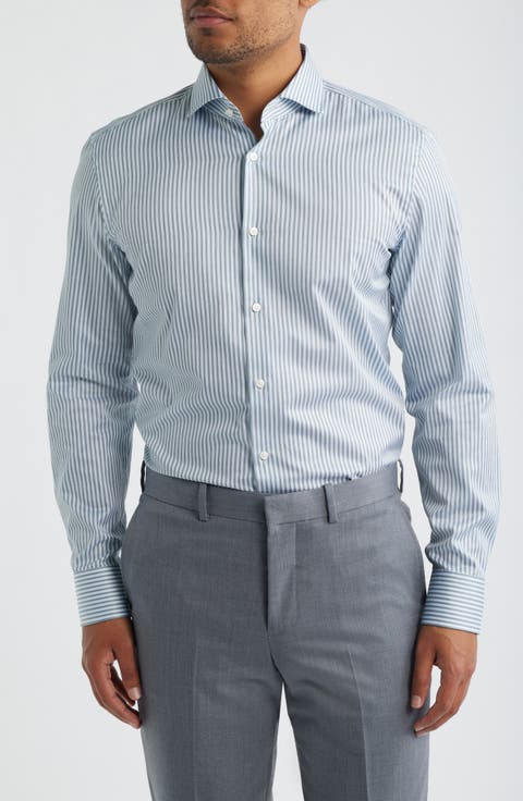 Hank Kent Slim Fit Cotton Dress Shirt (Regular & Big)