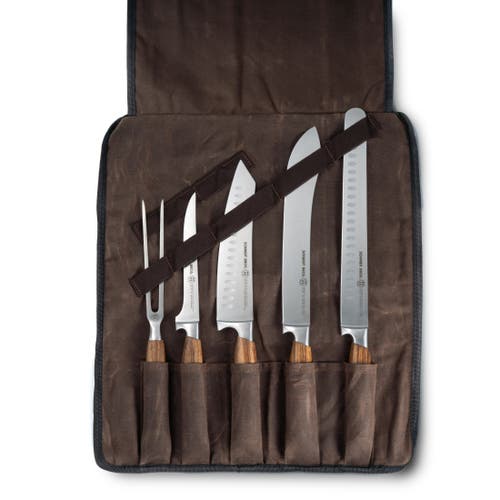 Schmidt Brothers Cutlery Zebra Wood 6-piece Bbq Knife Set In Brown