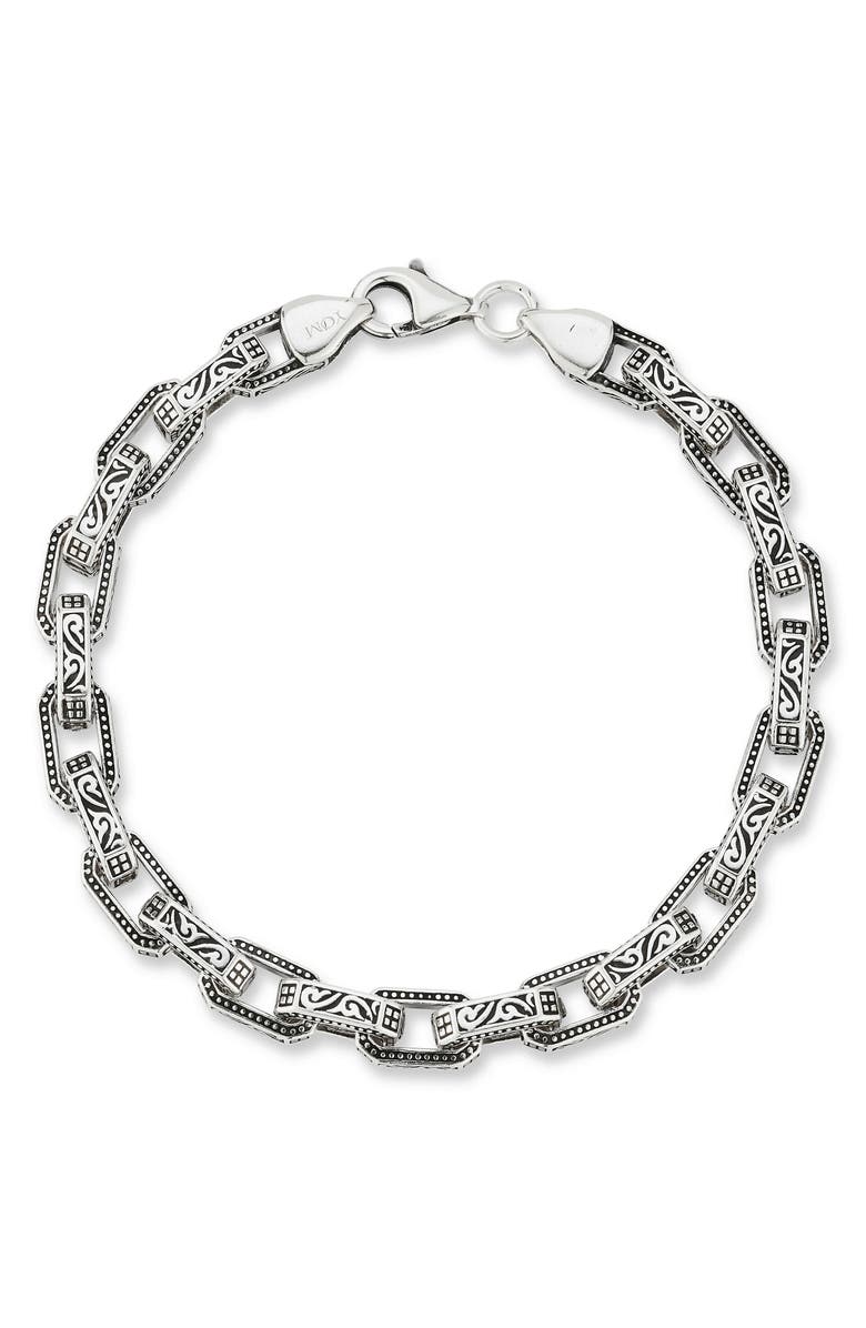 Yield of Men Men's Oxidized Sterling Silver Link Bracelet, Main, color, 