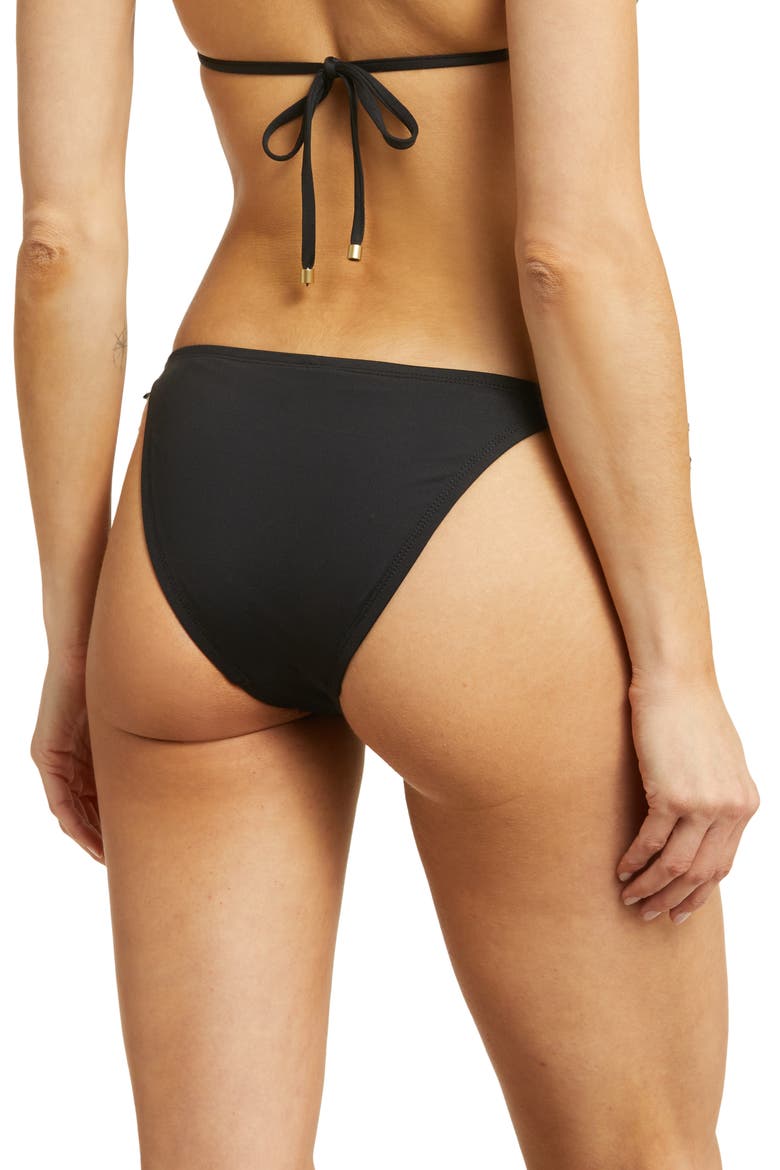 Elle Side Tie Bikini Bottoms, Alternate, color, BLACK ECO LUX