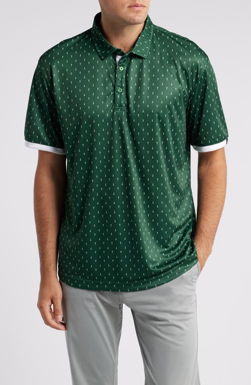 Swannies Jasper Tee Print Golf Polo in Hunter 