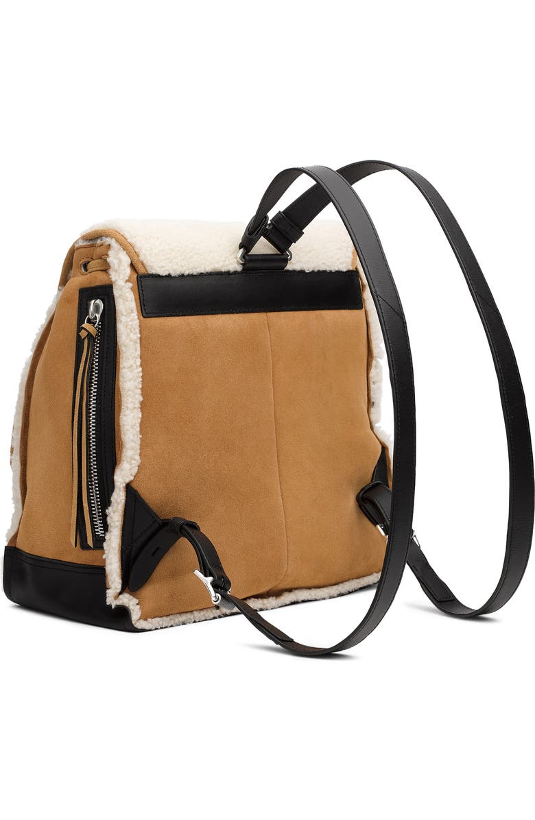 rag & bone Small Suede Genuine Shearling Field Backpack, Alternate, color,
