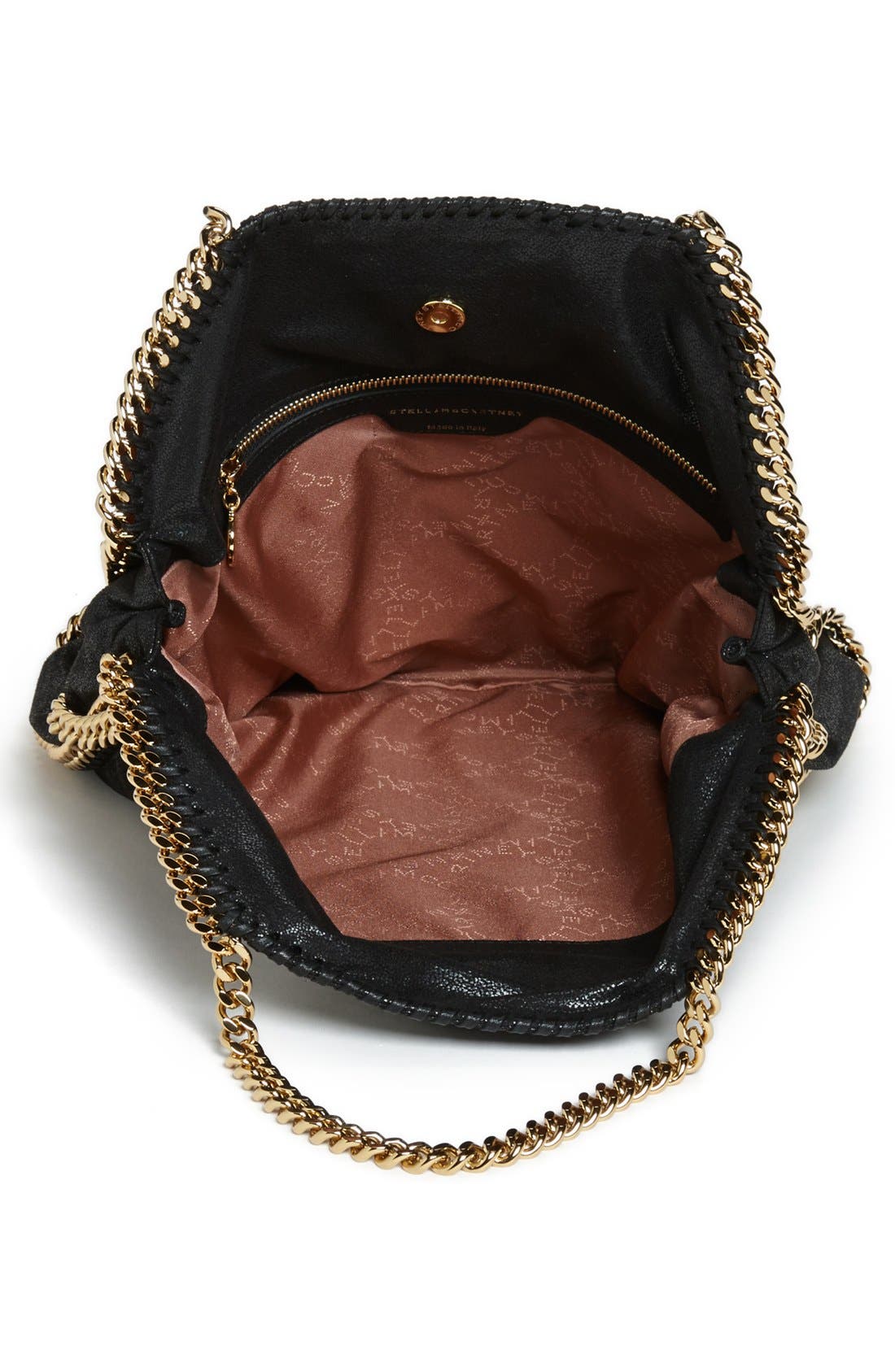 Falabella Faux Leather Foldover Tote, Alternate, color, BLACK